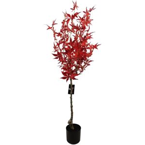 Leaf Red Maple Tree - 120cm Wired Artificial Tree in Black Pot Leaf Red Maple Tree - 120cm Wired Artificial Tree in Black Pot