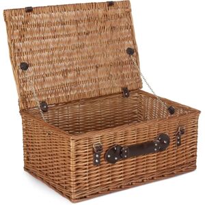 Brand 56cm Brown Double Steamed Wicker Picnic Basket - Picnic Basket Brand 56cm Brown Double Steamed Wicker Picnic Basket - Picnic Basket