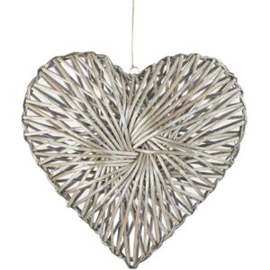 Red Hamper White Wicker Heart Wreath - Wreath Red Hamper White Wicker Heart Wreath - Wreath