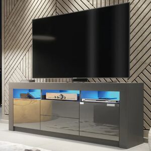 Creative Labs 160cm Dark Grey LED TV Unit - Gloss Doors Creative Labs 160cm Dark Grey LED TV Unit - Gloss Doors