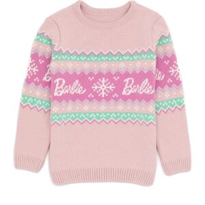 Barbie Girls Christmas Jumper Pink Fairisle Snowflake 7-8 Years - Sweater Barbie Girls Christmas Jumper Pink Fairisle Snowflake 7-8 Years - Sweater