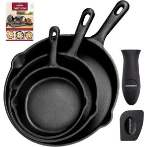 OVERMONT Cast Iron Skillet Set - 3 Sizes - Oven Safe Cookware OVERMONT Cast Iron Skillet Set - 3 Sizes - Oven Safe Cookware