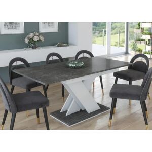Furneo - Tavolo02 MDF - Grey Marble - Dining Table Furneo - Tavolo02 MDF - Grey Marble - Dining Table