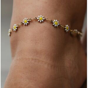 The Colourful Aura Multicolour Flower Charms Anklet - Summer Boho Style The Colourful Aura Multicolour Flower Charms Anklet - Summer Boho Style