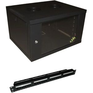Gbr 6u 450mm Deep Wall Mount 19" Cabinet - 24 Port Cat5e/6 Panel + 4 Way PDU Gbr 6u 450mm Deep Wall Mount 19" Cabinet - 24 Port Cat5e/6 Panel + 4 Way PDU