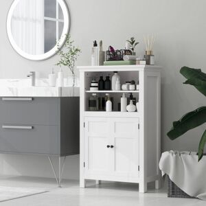 HOMCOM White Bathroom Storage Cabinet - Bathroom Storage HOMCOM White Bathroom Storage Cabinet - Bathroom Storage