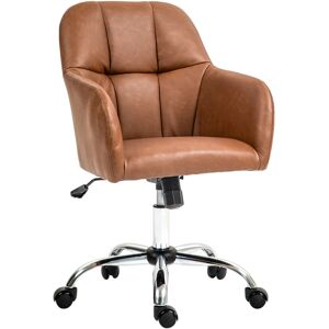 HOMCOM Computer Desk Chair - PU Leather, Swivel, Brown HOMCOM Computer Desk Chair - PU Leather, Swivel, Brown