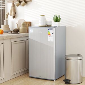 HOMCOM - 91L Fridge - Grey - Lock - Fridge HOMCOM - 91L Fridge - Grey - Lock - Fridge