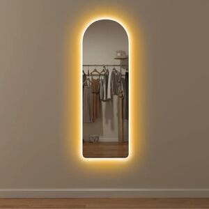 Homcom Tall Arched Wall Mirror - Modern Frameless Dimmable Light Homcom Tall Arched Wall Mirror - Modern Frameless Dimmable Light