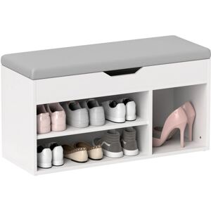 HOMCOM Cream Sit-On Shoe Storage - Shoe Storage Unit HOMCOM Cream Sit-On Shoe Storage - Shoe Storage Unit