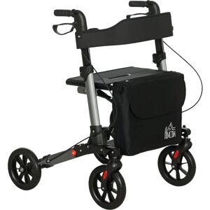 HOMCOM Silver 4 Wheel Rollator Walker - Adjustable Mobility Walker with Bag HOMCOM Silver 4 Wheel Rollator Walker - Adjustable Mobility Walker with Bag
