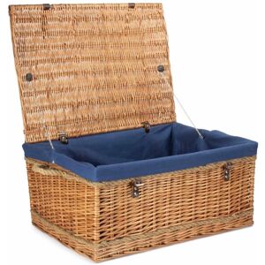 Navy Hamper 72cm Double Steamed Wicker with Rope Handles - Hamper Navy Hamper 72cm Double Steamed Wicker with Rope Handles - Hamper