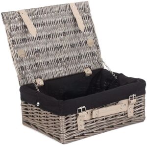 Red Hamper - 36cm Antique Wash Wicker - Grey - Picnic Basket Red Hamper - 36cm Antique Wash Wicker - Grey - Picnic Basket