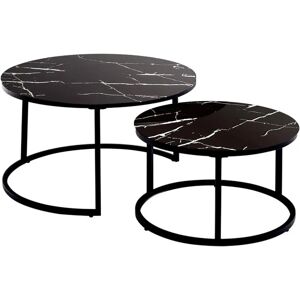 Kosy Koala Round Coffee Table Set Of 2 Nest Of Tables Marble Glass Coffee Table - coffee table set Kosy Koala Round Coffee Table Set Of 2 Nest Of Tables Marble Glass Coffee Table - coffee table set