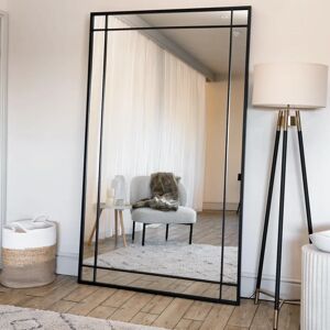 Jōbū Home Black Metal Full-Length Mirror - 180cm x 105cm - Stylish Leaner Design Jōbū Home Black Metal Full-Length Mirror - 180cm x 105cm - Stylish Leaner Design