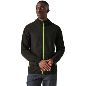 Fleece uomo con zip completa Regatta Professional Navigate - Leggero - Con Cappuccio - Elastico - Nero/Lime Green - Maglia polar Fleece uomo con zip completa Regatta Professional Navigate - Leggero - Con Cappuccio - Elastico - Nero/Lime Green - Maglia polar