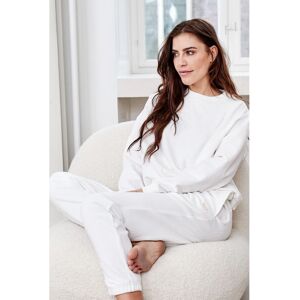 Sosandar Marley Ivory Super Soft Rib Slim Fit Joggers - White Cotton - Size 16 Uk Sosandar Marley Ivory Super Soft Rib Slim Fit Joggers - White Cotton - Size 16 Uk