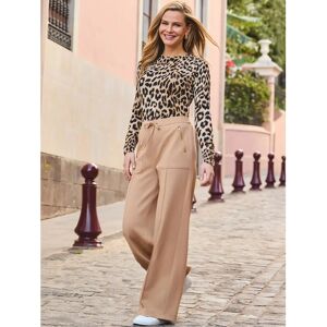 Pantalons amples Sosandar - Camel - Taille Haute - Décontracté Pantalons amples Sosandar - Camel - Taille Haute - Décontracté