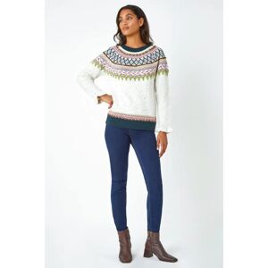 Roman Fairisle Frill Detail Stretch Jumper - Size 18 Female Roman Fairisle Frill Detail Stretch Jumper - Size 18 Female