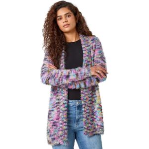 Roman Purple Fluffy Longline Cardigan - Women Roman Purple Fluffy Longline Cardigan - Women
