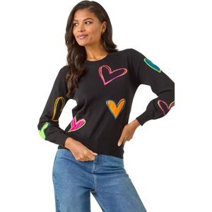 Roman Originals UK Heart Print Knitted Jumper - Size 18 Women Roman Originals UK Heart Print Knitted Jumper - Size 18 Women