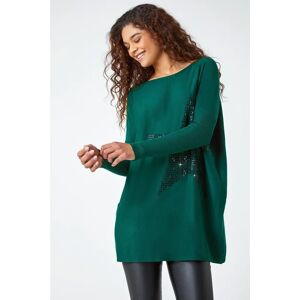 Roman UK Emerald Star Embellished Longline Jumper - XL Roman UK Emerald Star Embellished Longline Jumper - XL