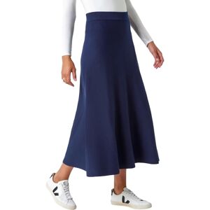 Roman Midnight Blue Elastic Waist A-Line Midi Skirt - Size 12 UK Roman Midnight Blue Elastic Waist A-Line Midi Skirt - Size 12 UK