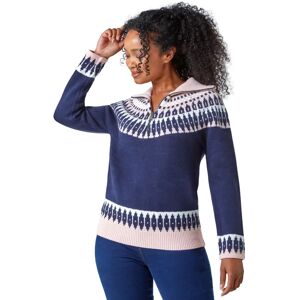 Roman Petite Navy Fairisle Zip Jumper - Jumper Roman Petite Navy Fairisle Zip Jumper - Jumper