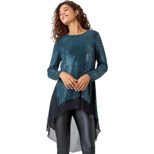 Roman Turquoise Sequin Tunic Top - Size 12 Roman Turquoise Sequin Tunic Top - Size 12