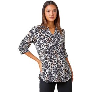 Roman UK Animal Print Blouse - 20 - Taupe - Blouse Roman UK Animal Print Blouse - 20 - Taupe - Blouse