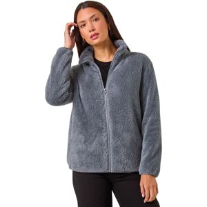 Roman Originals UK Dark Grey Sherpa Fleece Jacket - Jacket Roman Originals UK Dark Grey Sherpa Fleece Jacket - Jacket