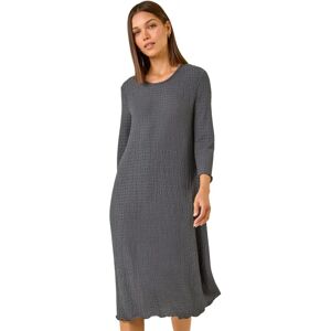Roman Originals Grey Textured A-Line Midi Dress - Dress Roman Originals Grey Textured A-Line Midi Dress - Dress