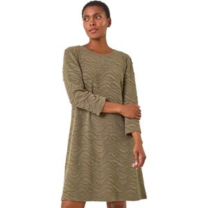 Roman Khaki Textured Wave A-line Dress - Dress Roman Khaki Textured Wave A-line Dress - Dress