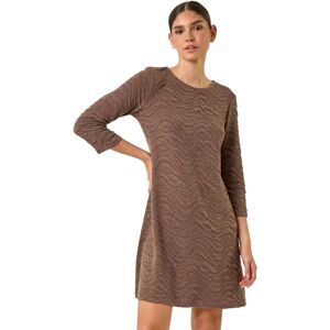 Roman Taupe A-line Dress - Wave Textured Fabric Roman Taupe A-line Dress - Wave Textured Fabric