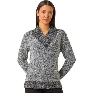 Roman Charcoal V-neck Textured Jumper - 38 Roman Charcoal V-neck Textured Jumper - 38