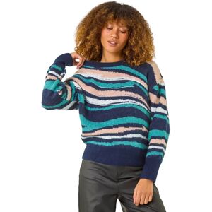 Roman Teal Sequin Animal Print Jumper - Size 16 - Women Roman Teal Sequin Animal Print Jumper - Size 16 - Women