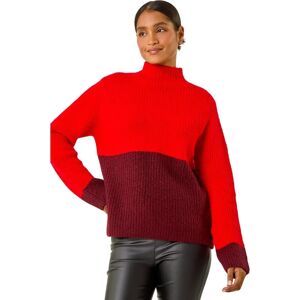 Roman Originals UK Red Funnel Neck Knit Jumper - Knit Jumper Roman Originals UK Red Funnel Neck Knit Jumper - Knit Jumper