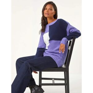 Roman Originals UK Lavender Colour Block Knit Jumper - Women 10 Roman Originals UK Lavender Colour Block Knit Jumper - Women 10