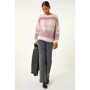 Roman Originals UK Light Pink Striped Knit Jumper - Womens Roman Originals UK Light Pink Striped Knit Jumper - Womens