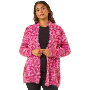 Roman Model 46 Pink Fluffy Longline Cozy Cardigan - Cardigan Roman Model 46 Pink Fluffy Longline Cozy Cardigan - Cardigan