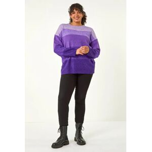 Roman Originals UK Purple Ombre Stripe Knit Jumper - Size 18 - Women Roman Originals UK Purple Ombre Stripe Knit Jumper - Size 18 - Women