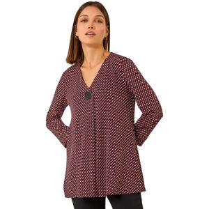 Roman Originals UK Red Geometric Print Top - Size 12 Women Roman Originals UK Red Geometric Print Top - Size 12 Women