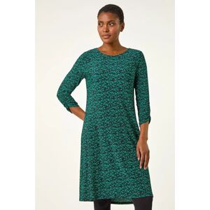 Roman UK Green Abstract Dress - Swing Hem - Size 10 Roman UK Green Abstract Dress - Swing Hem - Size 10