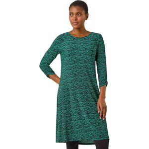 Roman UK Green Abstract Dress - Swing Hem - Size 10 Roman UK Green Abstract Dress - Swing Hem - Size 10