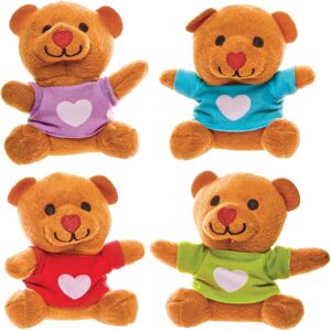 Baker Ross Orsetti di Peluche Cuore - 4 pezzi Baker Ross Orsetti di Peluche Cuore - 4 pezzi