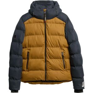 Superdry Colour Block Sport Puffer Hooded Jacket navy brown Superdry Colour Block Sport Puffer Hooded Jacket navy brown