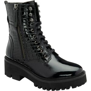 Ravel Leith Womens Ankle Boots Black Croc Patent - Ankle Boots Ravel Leith Womens Ankle Boots Black Croc Patent - Ankle Boots