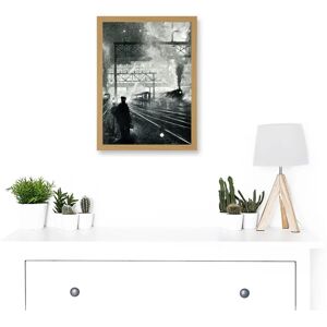 Artery8 - Railway Tracks 1912 Steam Train - A4 - Light Oak - Framed - Wall Art Print Artery8 - Railway Tracks 1912 Steam Train - A4 - Light Oak - Framed - Wall Art Print