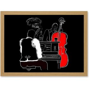 Artery8 - Jazz Piano Illustration - Red - Wall Art Print Artery8 - Jazz Piano Illustration - Red - Wall Art Print
