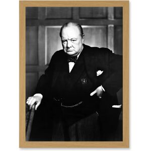 Artery8 - Winston Churchill Portrait - Light Oak - A4 - Art Print Artery8 - Winston Churchill Portrait - Light Oak - A4 - Art Print